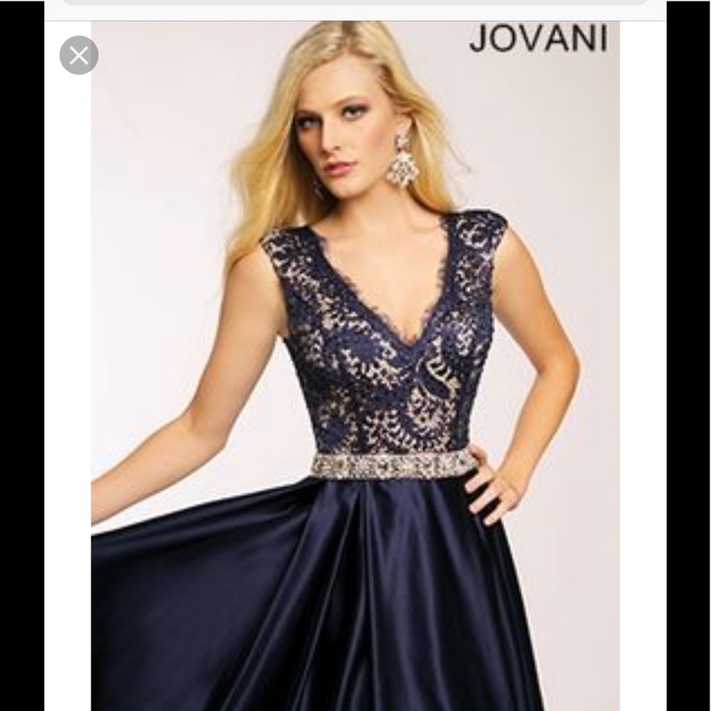 Jovani statin lace bodice gown